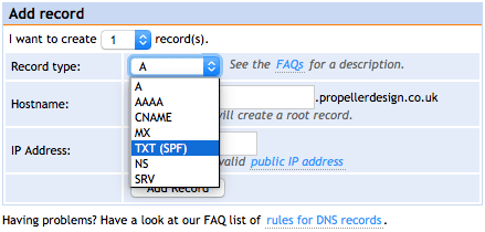 gmail SPF Records for Domain Monster